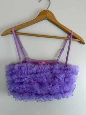 Sugar Thrillz Dolls Kill Purple Scrunch Loffah Top Size Small Baby Doll